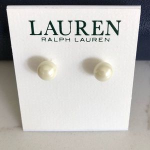 Ralph Lauren white pearls- earrings NWT